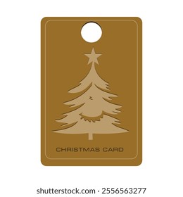 Christmas Card cardboard label. Vector illustration