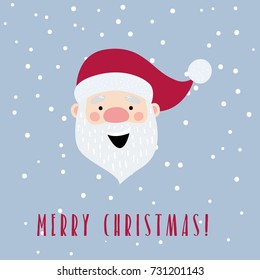 Christmas card with cartoon Santa Claus. Vector illustration is suitable for using a greeting card, poster and so on.