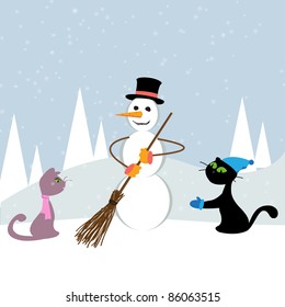 Christmas card with cats