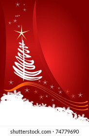 Christmas card. Celebration background with tree and place for your text.