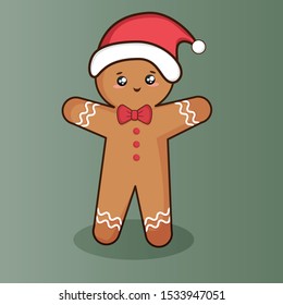 Christmas card character cartoon cute ginger bread