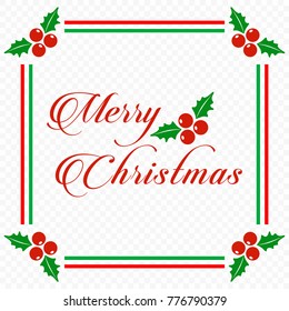 Christmas card with cherries frame vector