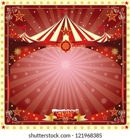 Christmas card circus. A circus christmas or Happy new year's card for you