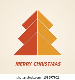 Christmas card concept. Holiday abstract background with Christmas tree
