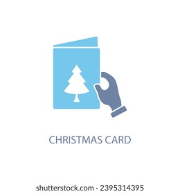 christmas card concept line icon. Simple element illustration. christmas card concept outline symbol design.