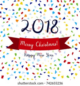 Christmas card with confetti