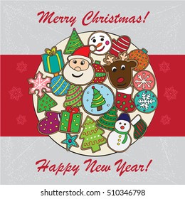 Christmas card with cookies sketch