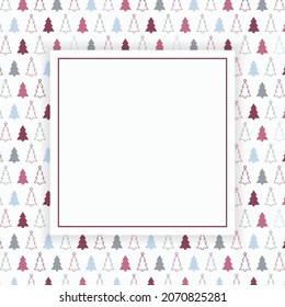 Christmas card with copyspace. Empty Xmas background with trees. Vector