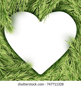 Christmas card with copyspace. Pine branch holiday frame. And also includes EPS 10 vector
