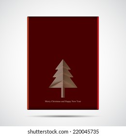 christmas card cover case background with christmas tree polygon. vector illustration.