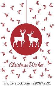 Christmas card cover design with text 'Merry Wishes'