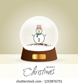 Christmas card with creative elegant design and globe also with golden background vector