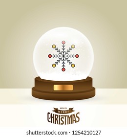 Christmas card with creative elegant design and globe also with golden background vector