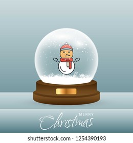 Christmas card with creative elegant design and globe also with grey background vector