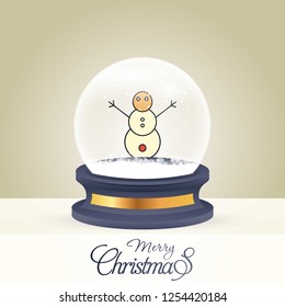 Christmas card with creative elegant design and globe also with golden background vector