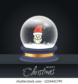 Christmas card with creative elegant design and globe also with dark background vector
