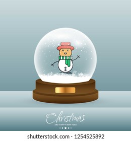 Christmas card with creative elegant design and globe also with grey background vector