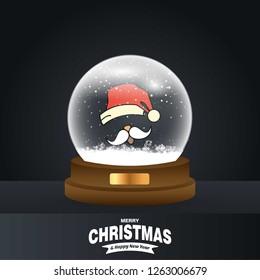Christmas card with creative elegant design and globe also with dark background vector