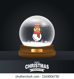 Christmas card with creative elegant design and globe also with dark background vector