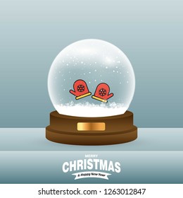 Christmas card with creative elegant design and globe also with grey background vector