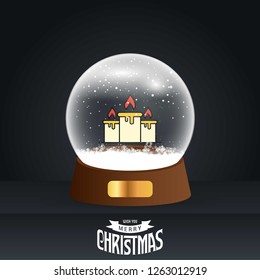 Christmas card with creative elegant design and globe also with dark background vector