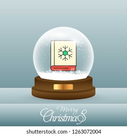 Christmas card with creative elegant design and globe also with grey background vector