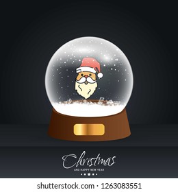 Christmas card with creative elegant design and globe also with dark background vector
