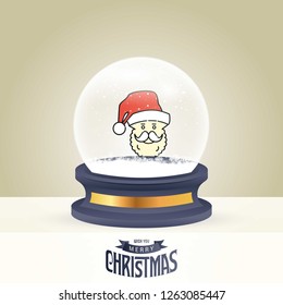 Christmas card with creative elegant design and globe also with golden background vector