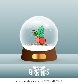 Christmas card with creative elegant design and globe also with grey background vector