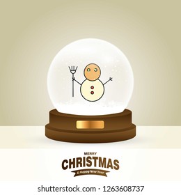 Christmas card with creative elegant design and globe also with golden background vector