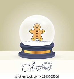 Christmas card with creative elegant design and globe also with golden background vector