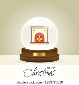 Christmas card with creative elegant design and globe also with golden background vector