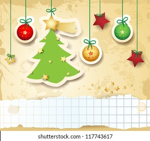 Christmas card, custom background. Vector