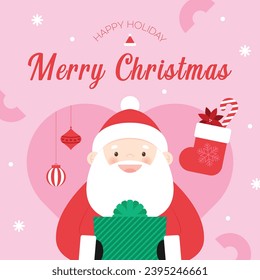 a Christmas card with a cute Santa