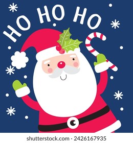 Christmas Card with Cute Santa Claus vector