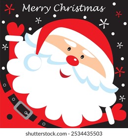 Christmas card with cute santa design