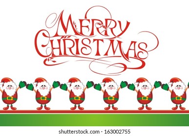 Christmas card with cute Santas