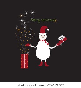 
Christmas card, cute snowman