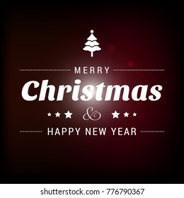 Christmas card with dark background vector 