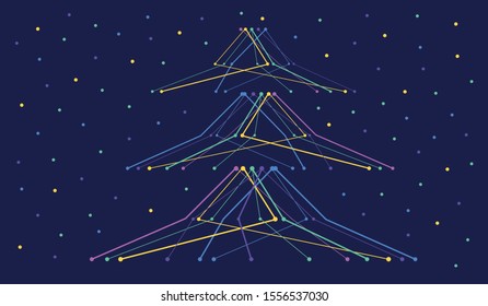 Christmas card, data tree analytics.