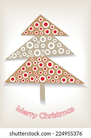 christmas card with decorated tree
