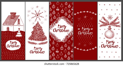 Christmas card decoration background. Vector illustration. Merry Christmas message.