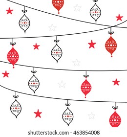 Christmas card with decoration bauble