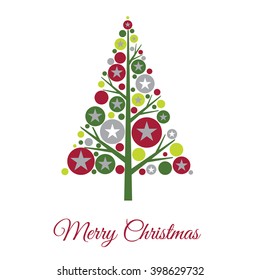 Christmas card with decoration bubble tree