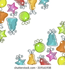 Christmas card with Christmas decorations