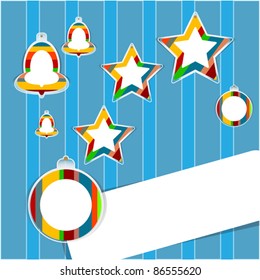 Christmas card with Christmas decorations and place for text