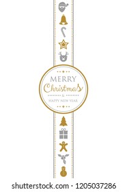 Christmas card with decorations. Vector.
