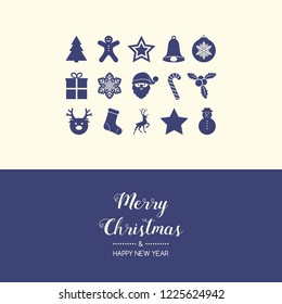 Christmas card with decorations. Vector