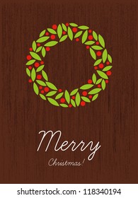 Christmas card with decorations, Christmas wreath, merry christmas