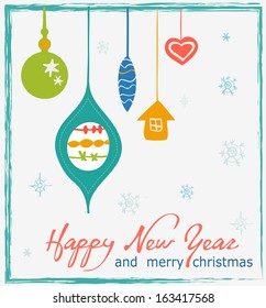 Christmas card with decorative elements eps8 illustration